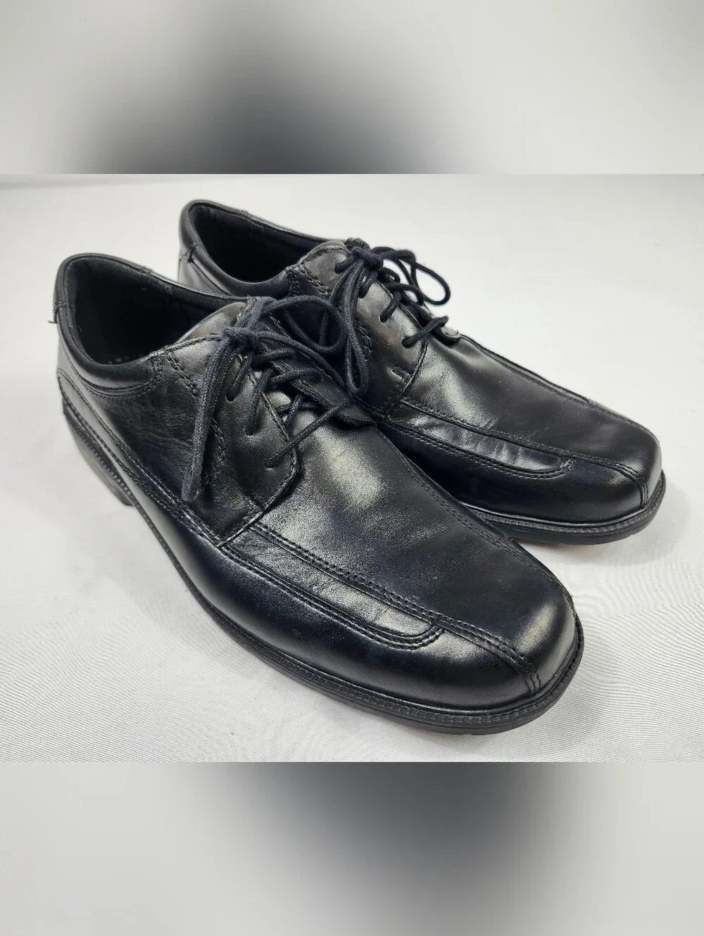 Clarks Mens 11 M Black Leather Lace-Up Derby Liteweight Shoes